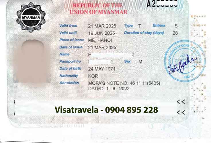 đi myanmar có cần xin visa không