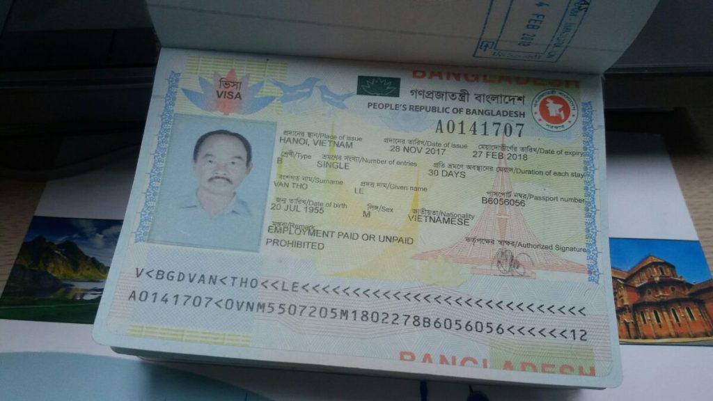 Dịch vị làm visa bangladesh cho người nước ngoài tại việt nam