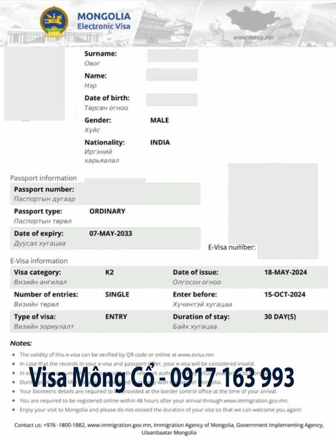 dịch vụ làm visa mông cổ khẩn cấp