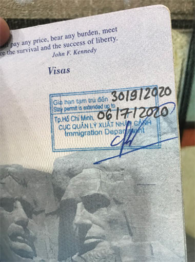 gia hạn visa tại cà mau cho người nước ngoài