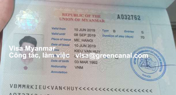giá làm visa myanmar mới nhất