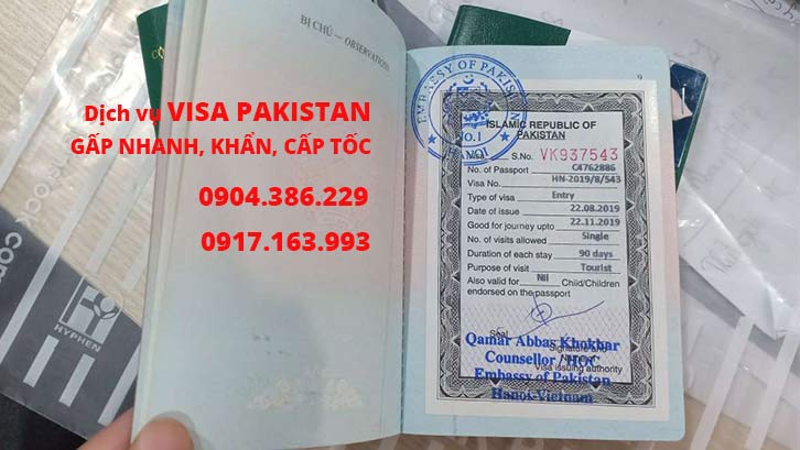 Làm visa đi Pakistan gấp, nhanh, khẩn, cấp tốc 24h