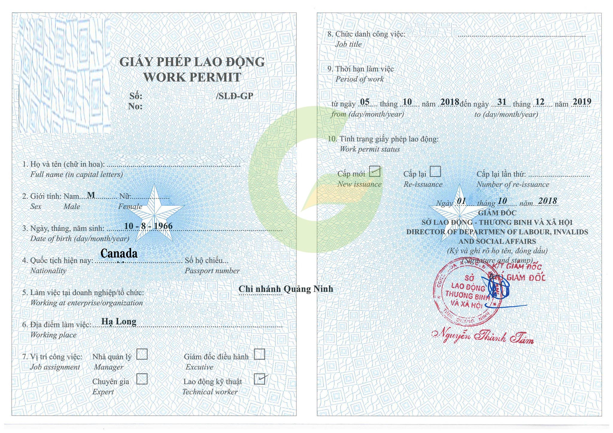 Làm Work Permit Cho Khách Quốc Tịch Châu Âu