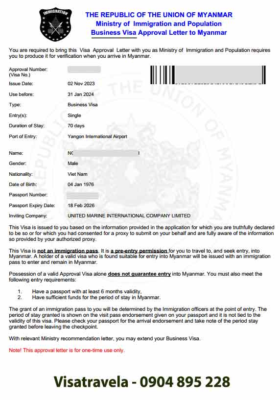 Người Hàn Quốc đi Myanmar có cần visa không