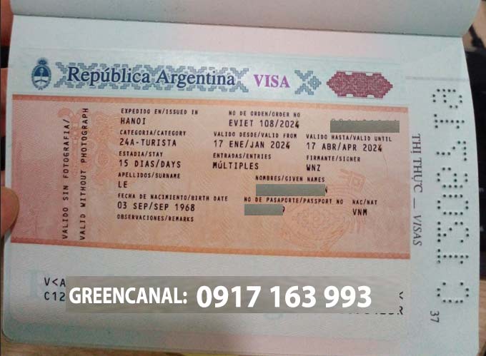 phí xin visa thăm thân argentina 