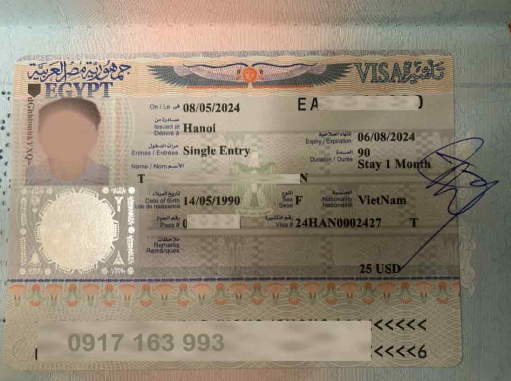 visa du lịch ai cập xin tại nha trang khánh hòa