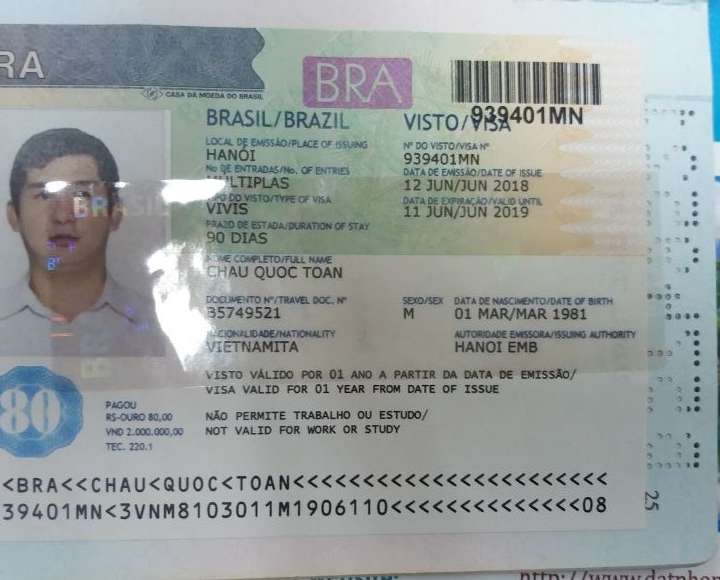 Xin visa đi brazil