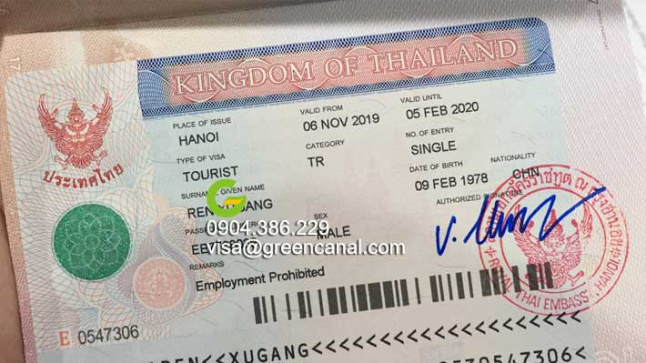 hướng dẫn xin visa đi Thái Lan cho người nước ngoài ở Việt Nam