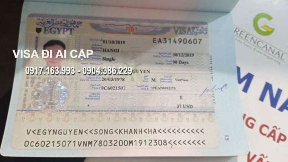 Visa Ai Cập tại TPHCM, giao visa tân nơi