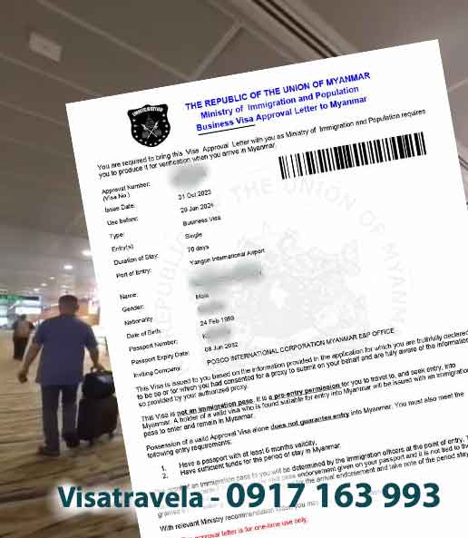 evisa công tác myanmar
