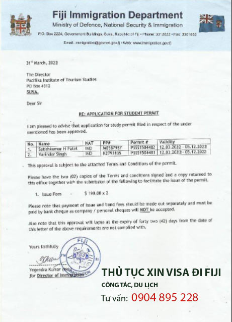 thủ tục xin visa đi fiji công tác mới nhất 2022