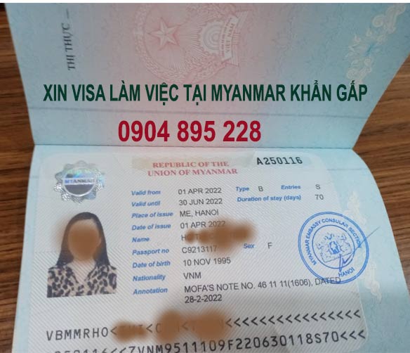 xin visa làm việc tại Myanmar bao nhiêu ngày có