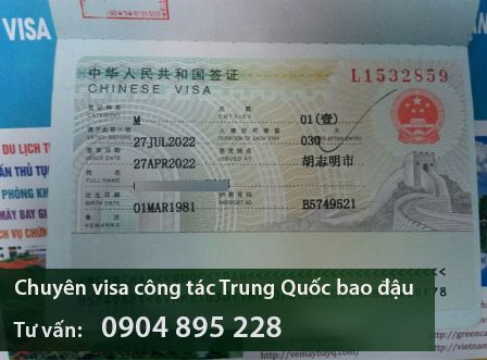dịch vụ làm visa công tác trung quốc 2022 giá rẻ