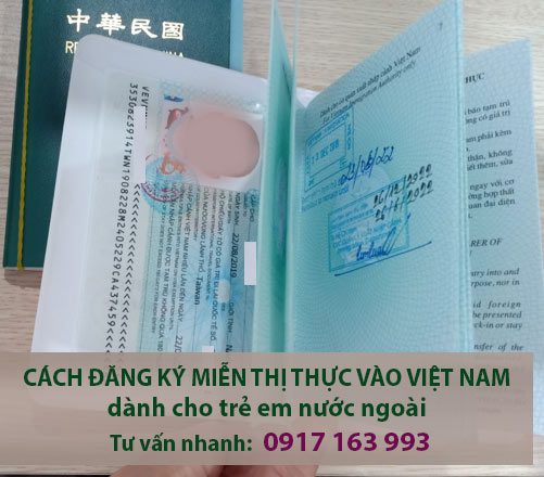 đăng ký miễn thị thực vào việt nam dành cho trẻ em nước ngoài