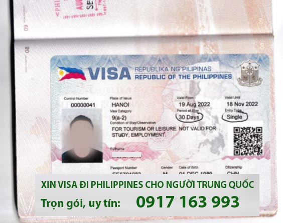 xin visa đi philippines cho người trung quốc trọn gói nhanh khẩn