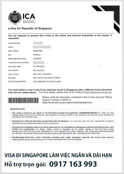 xin visa đi singapore làm việc công tác 