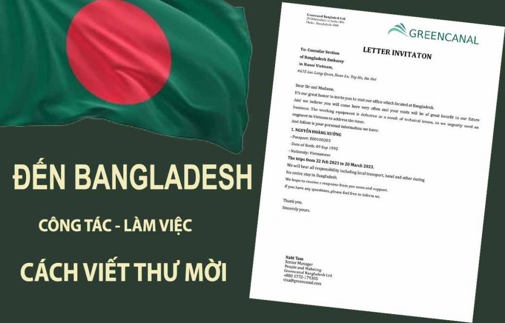 cách viết thư mời xin visa đi bangladesh