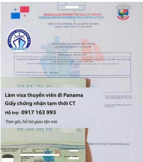làm visa thuyền viên đi panama chứng nhận seaman book