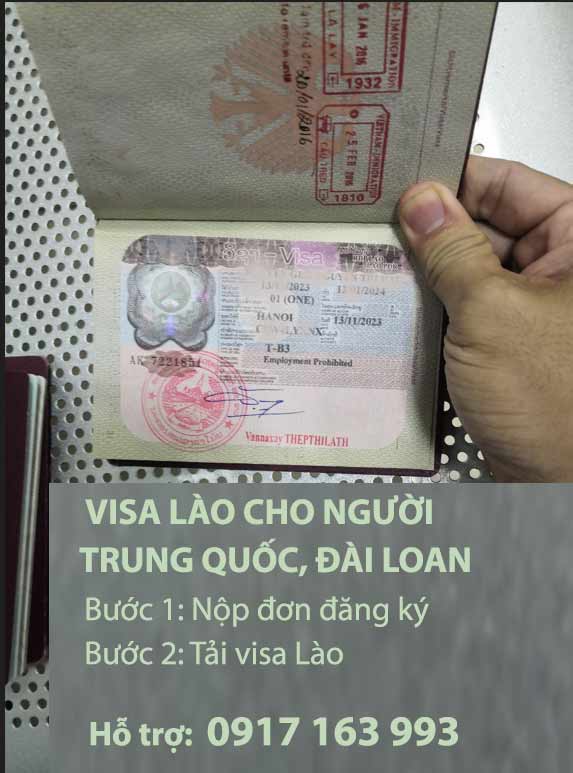thủ tục xin visa đi lào cho người trung quốc đài loan