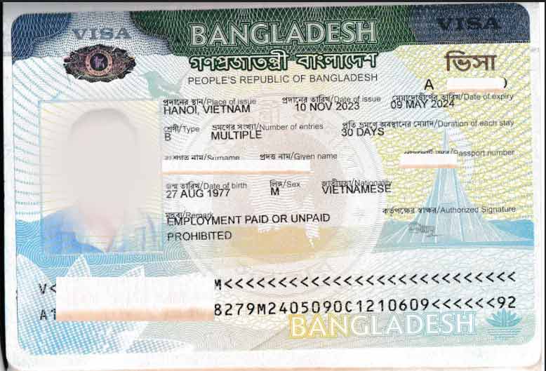 thủ tục xin visa bangladesh