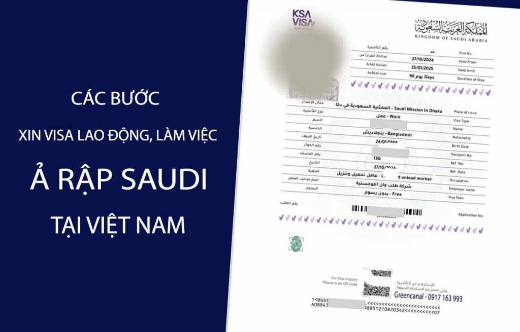 thủ tục xin visa làm việc ả rập saudi