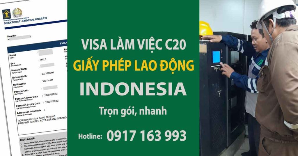 giấy phép lao động indonesia xin visa lao động c20