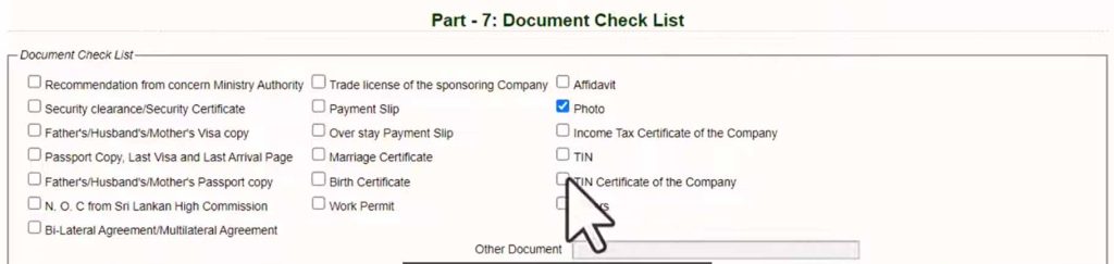 nộp đơn xin e-visa bangladesh