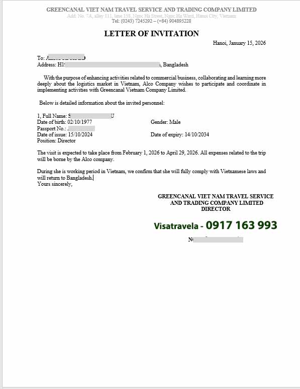 dịch vụ thư mời nhập cảnh 