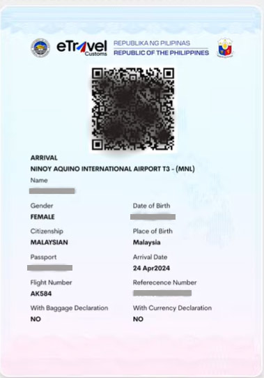 etravel nhập cảnh philippines