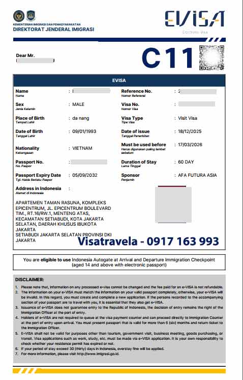 visa c11 indonesia sự kiện triển lãm hội thảo