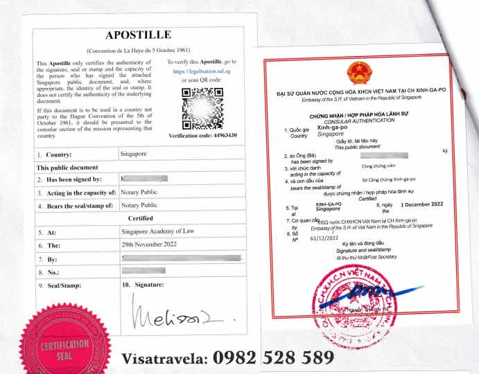 thời gian hợp pháp hóa lãnh sự singapore