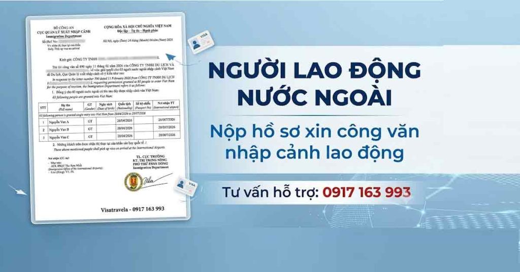 công văn nhập cảnh diện lao động làm việc